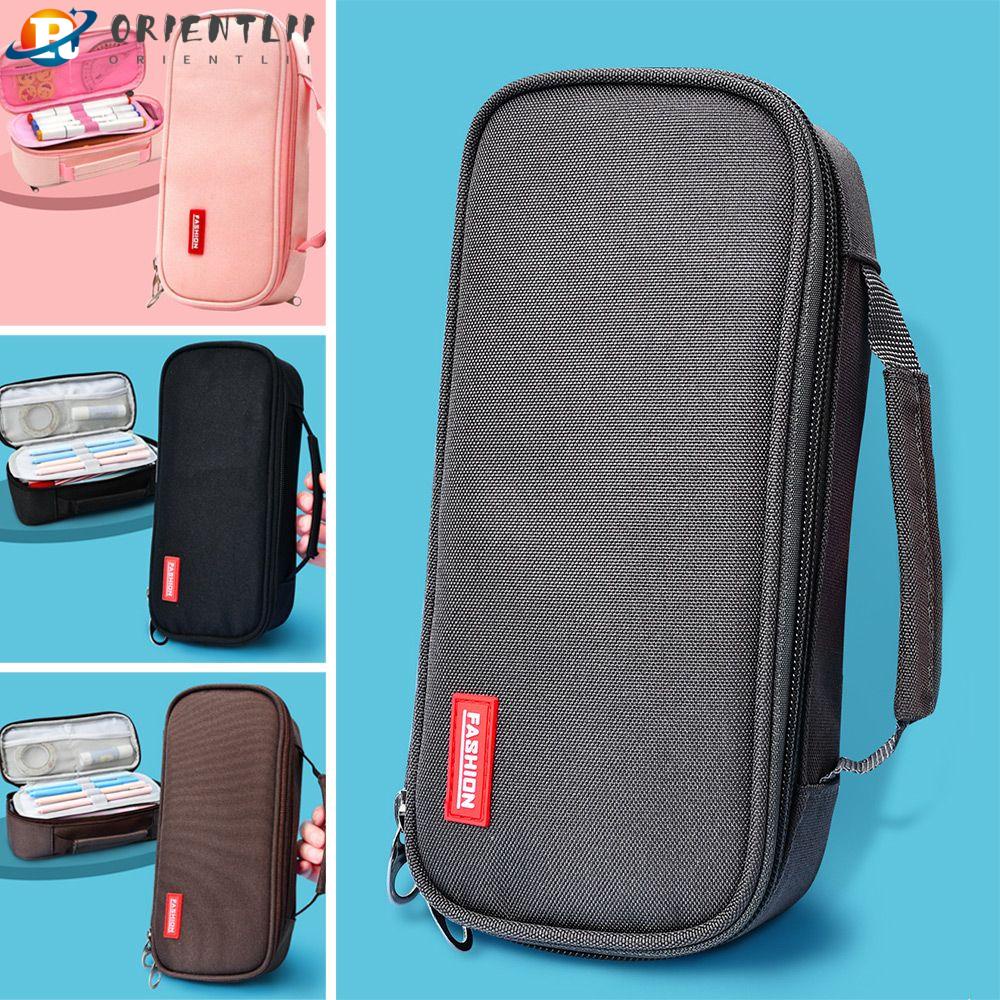 Túi Đựng Bút Bằng Vải Canvas Ba Lớp Họa Tiết Dễ Thương