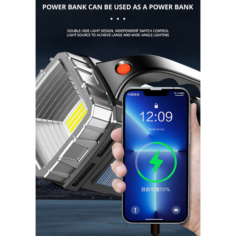 Đèn Pin LED Cầm Tay Chống Nước Sạc USB Cho Hoạt Động Ngoài Trời