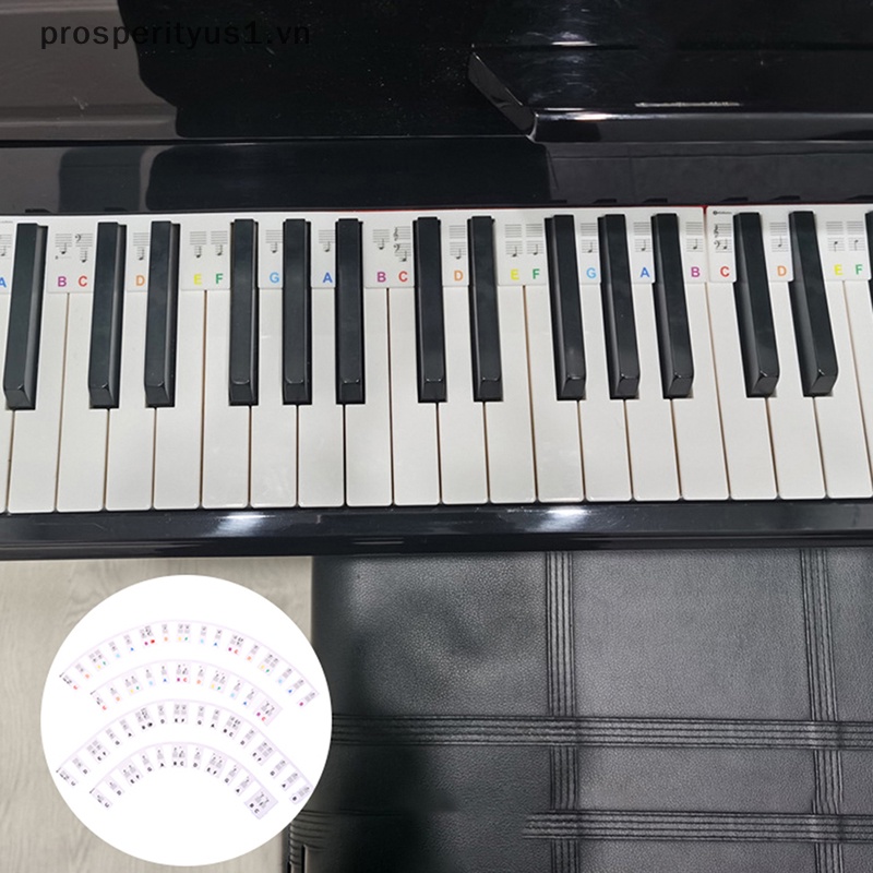 [prosperityus1] Miếng Dán Phím Đàn Piano Bằng Silicon Tháo Rời Được Dành Cho Bắt Đầu