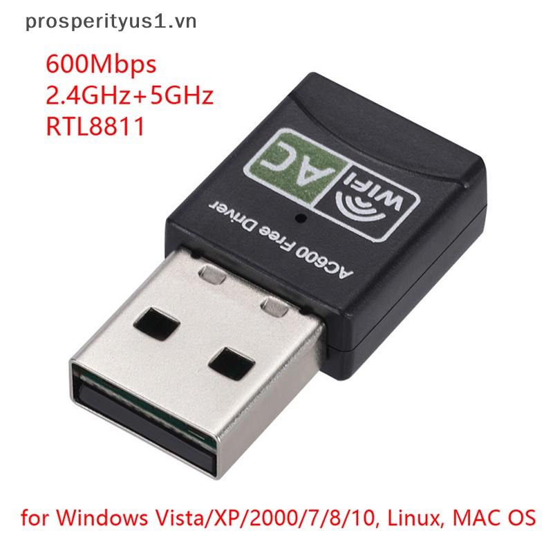 Usb Wifi 2.4 / 5Ghz Băng Tần Kép 600Mbps prosperityus1 Chất Lượng Cao