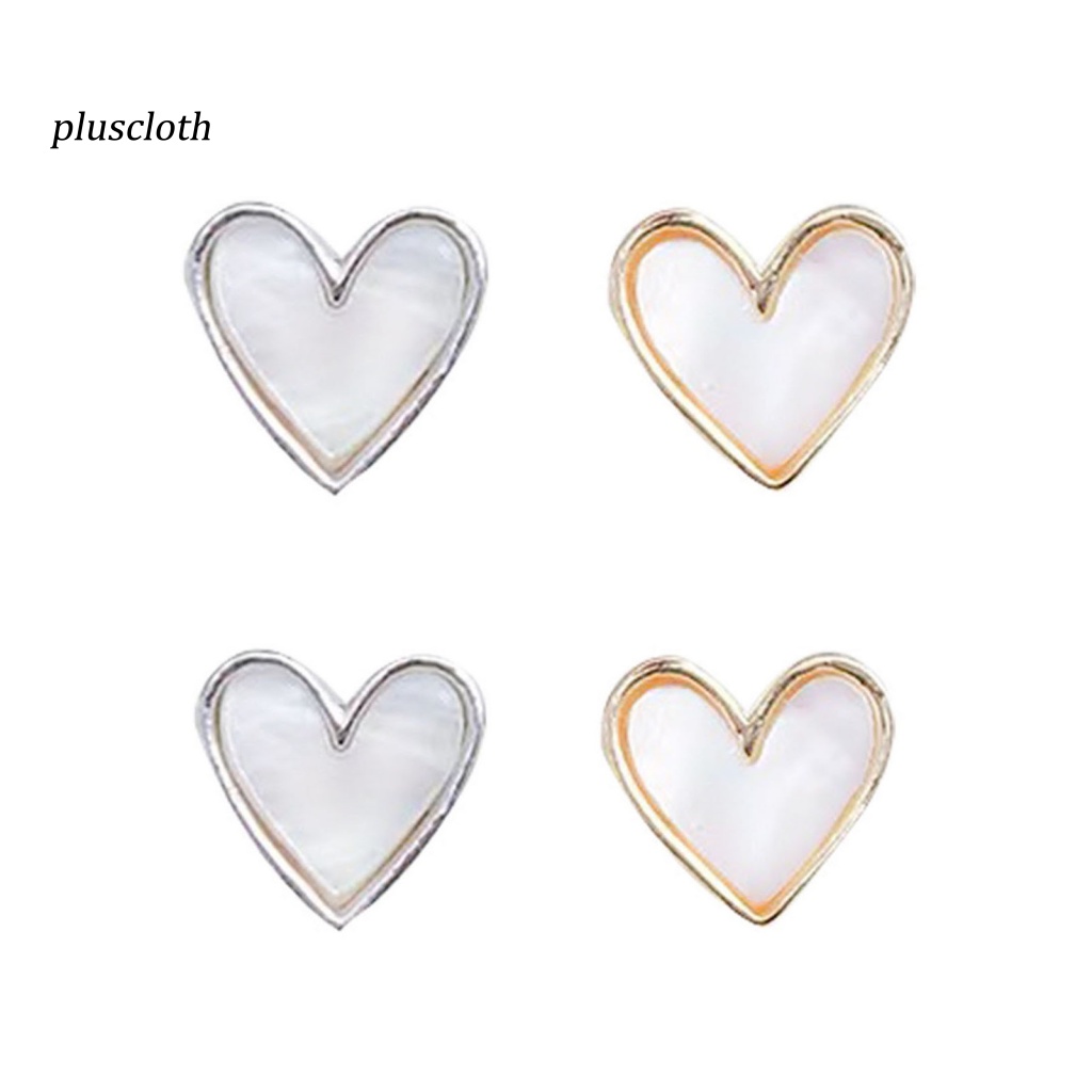 &lt; Pluscloth &gt; Set 20 Phụ Kiện Trang Trí Móng Tay Tạo Hiệu Ứng Tráng Gương Hình Trái Tim Bằng Hợp Kim Sáng Tạo