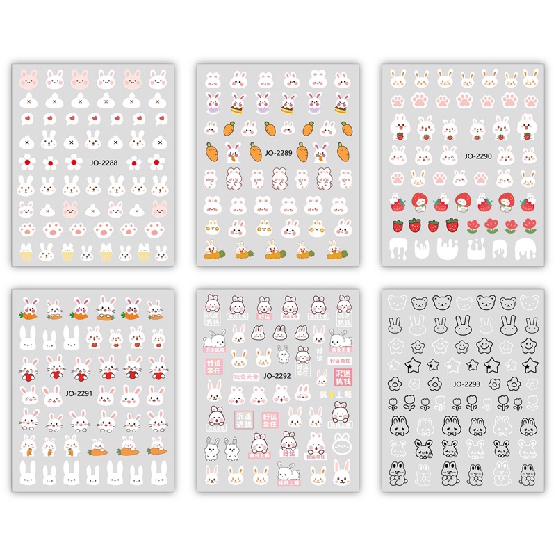 Miếng Dán Trang Trí Móng Tay 3D DIY Hình Thỏ / Cà Rốt / Dâu Tây Dễ Thương Dành Cho Nữ