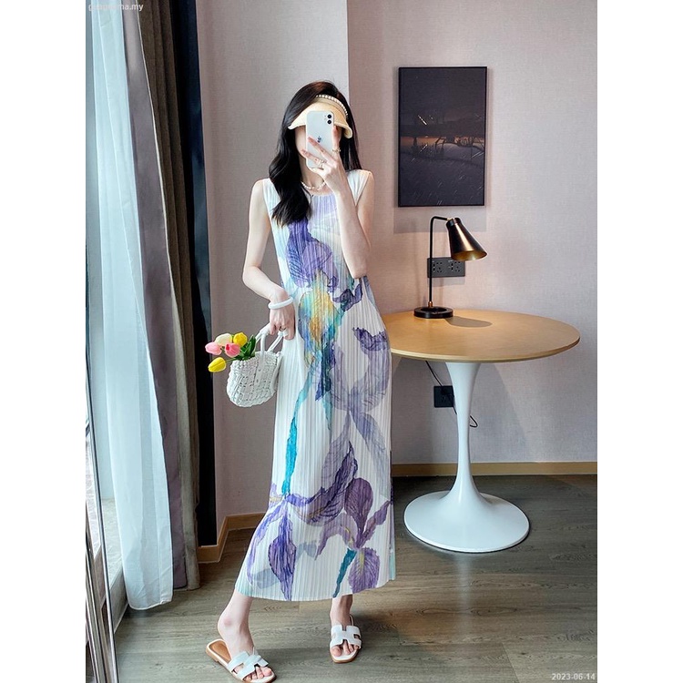 Đầm Xếp Ly Dáng Rộng Cổ Tròn Không Tay Thời Trang Mùa Hè 2023-06 - 14