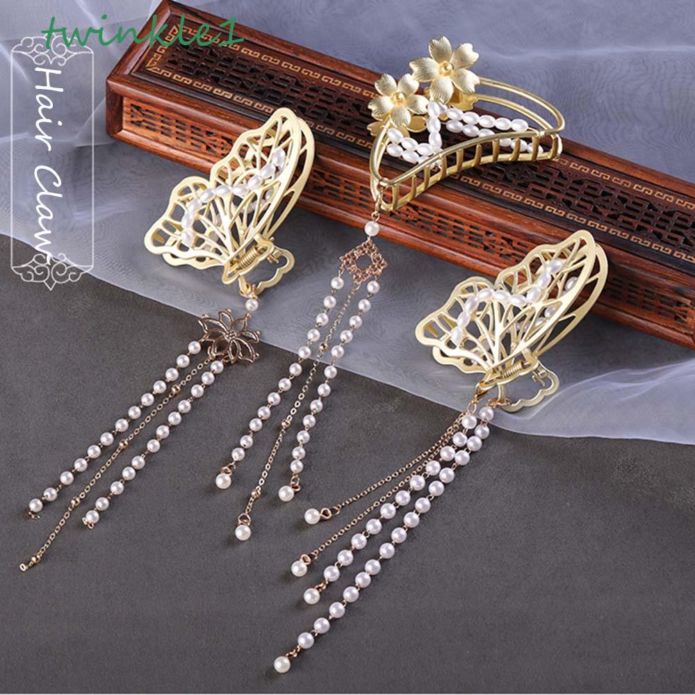 Kẹp Tóc Hình Bướm Rỗng Lấp Lánh Phong Cách Vintage Cho Nữ