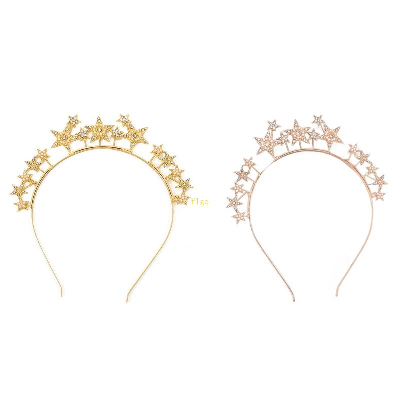 Flgo Băng Đô Vương Miện Cô Dâu Đính Pha Lê Lấp Lánh Phong Cách Baroque Đẹp Mắt