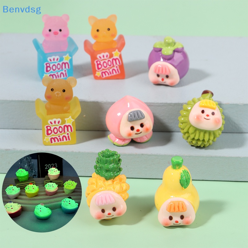 Bộ 2 Móc Khóa Nhựa Resin Họa Tiết Hoạt Hình 3D Phát Sáng DIY