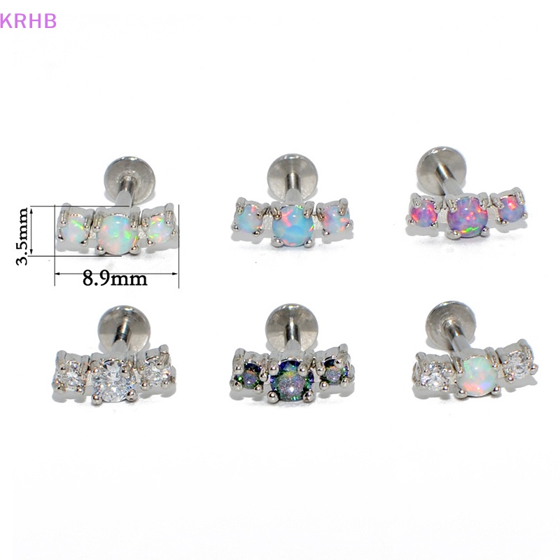 1 Khuyên Tai Dạng Xoắn Ốc Đính Đá Opal Cho Nữ Mới