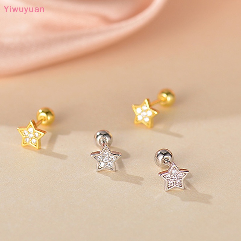 1 Đôi Bông Tai Bạc S925 Hình Ngôi Sao Năm Cánh Thời Trang Dành Cho Nữ