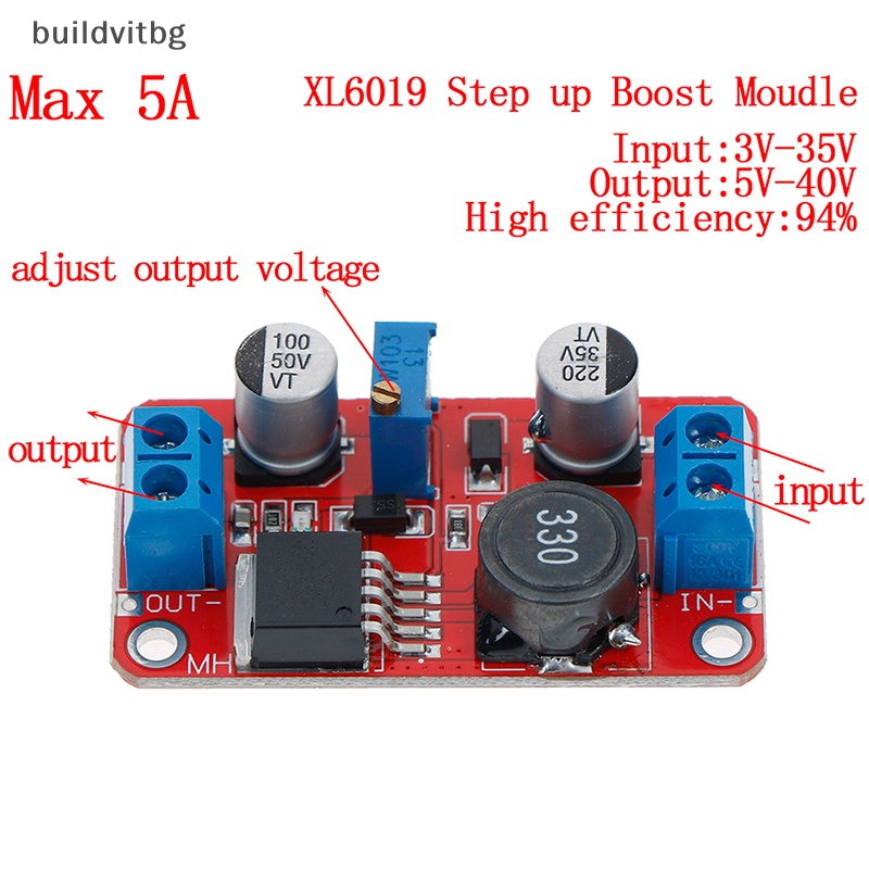Mô-đun Tăng Áp 5A DC-DC Từ 3.3V-35V Sang 5V 6V 9V 12V 24V Áo Thun In Hình vitbg Độc Đáo Cá Tính