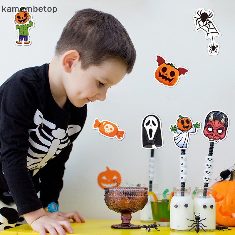 Bộ 100 Miếng Dán Vinyl Chống Thấm Nước Chủ Đề Halloween