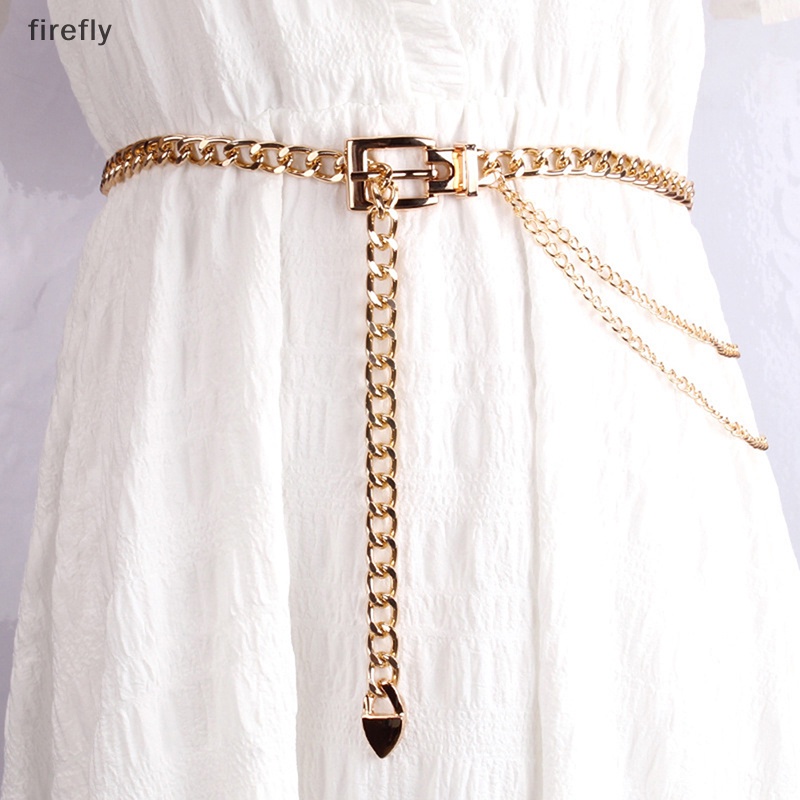 Thắt Lưng Dây Xích Kim Loại Nhiều Lớp Dáng Dài Thời Trang Cho Nữ