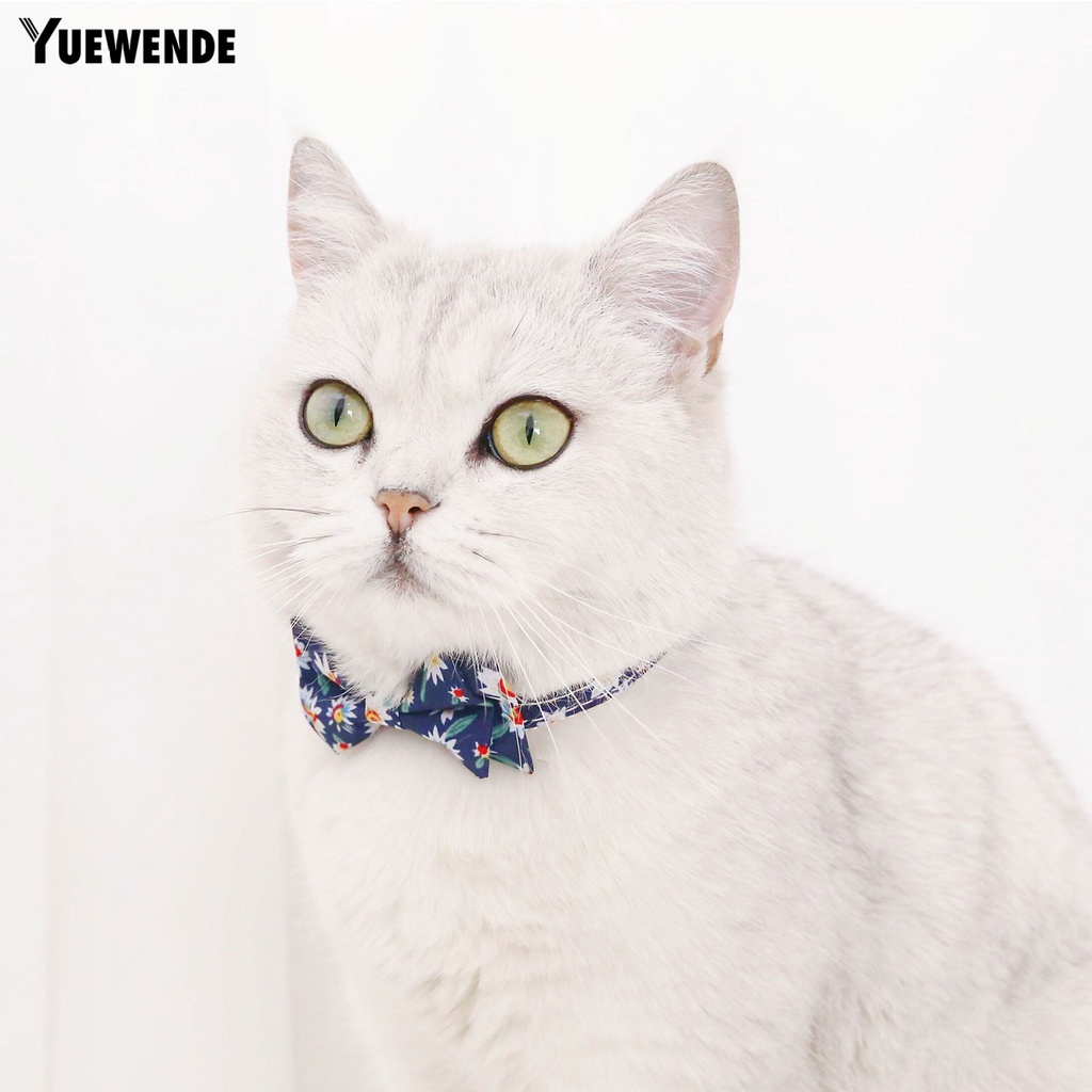 Vòng Cổ Polyester Cotton Thiết Kế Thắt Nơ Có Thể Điều Chỉnh Gắn Chuông Cho Thú Cưng