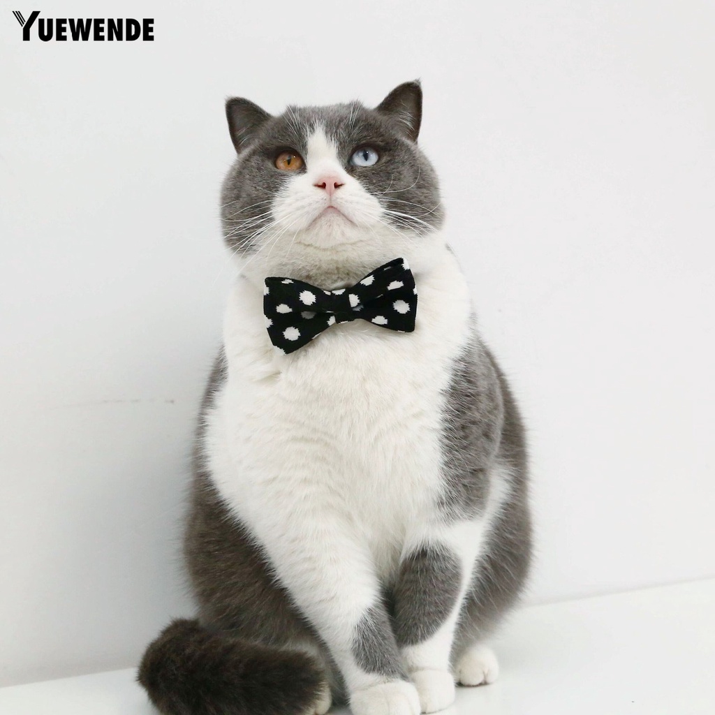 Vòng Cổ Thắt Nơ Họa Tiết Chấm Bi Dễ Thương Linh Hoạt Cho Thú Cưng