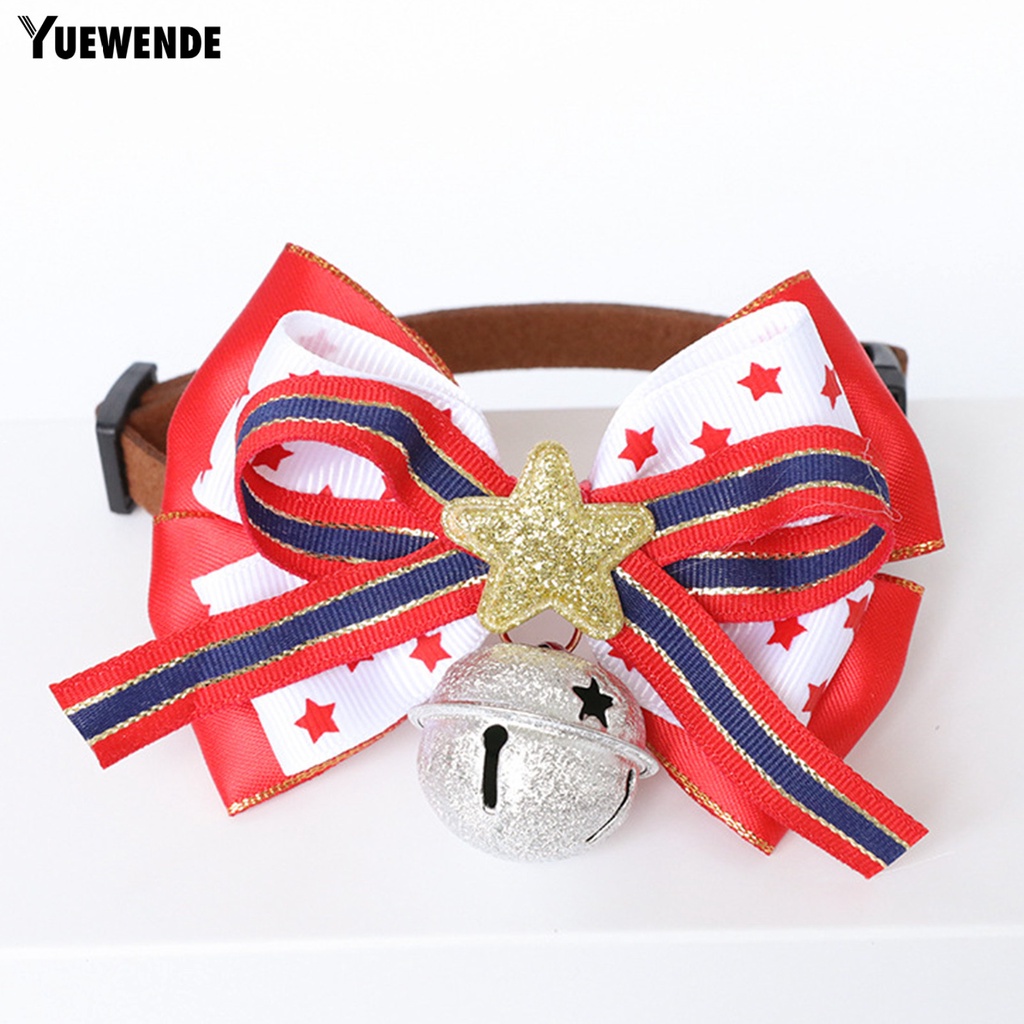 Yq.e Vòng Đeo Cổ Bằng Vải Không Gây Dị Ứng Đính Chuông Trang Trí Giáng Sinh An Toàn Cho Thú Cưng