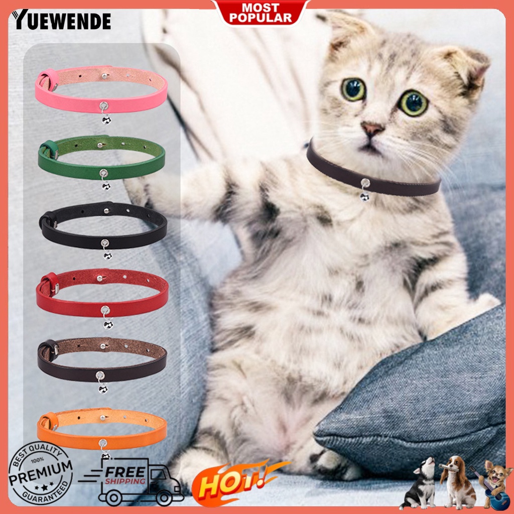 Vòng Cổ Bằng Da Bò Màu Trơn Chống Khóa Thoáng Khí Thời Trang Cho Thú Cưng