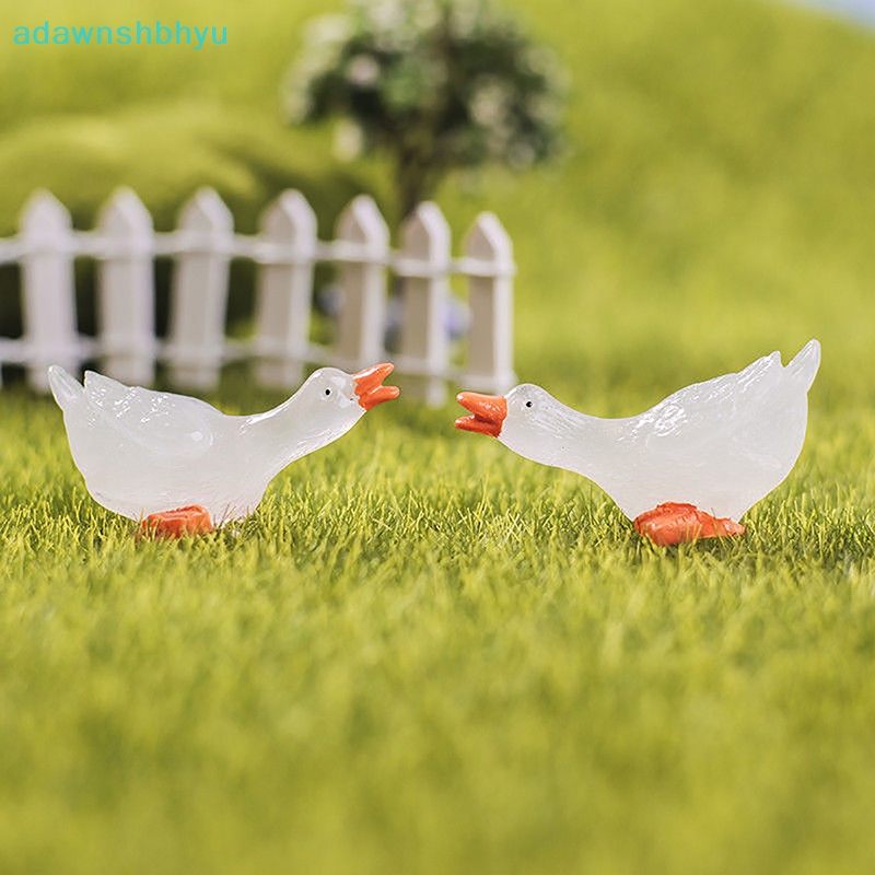 Set 3 Tượng Ngỗng Mini Bằng Nhựa Màu Huỳnh Quang DIY Trang Trí Sân Vườn