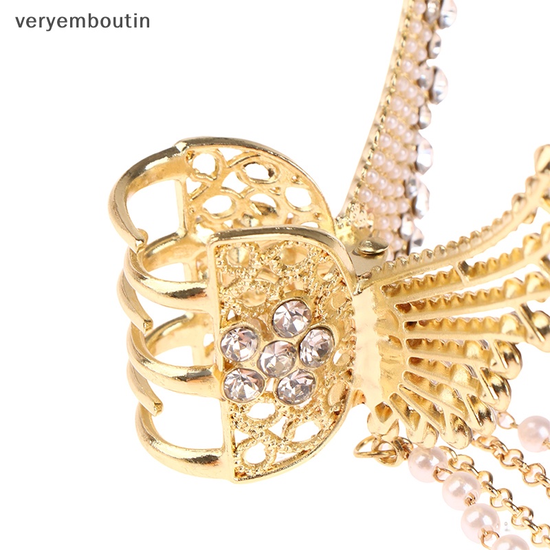 Kẹp Tóc Hình Hoa &amp; Bướm Bằng Kim Cương Giả &amp; Ngọc Trai Cho Nữ