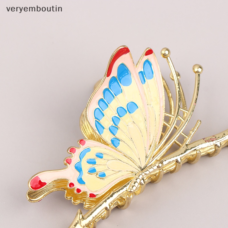 1 Kẹp Tóc Càng Cua Bằng Kim Loại Sơn Hình Bướm Thanh Lịch n