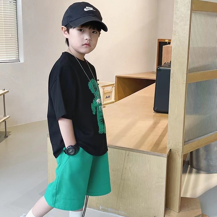 Áo Thun 100% Cotton Tay Ngắn Dáng Rộng Unisex Cho Bé Từ 2-14 Tuổi