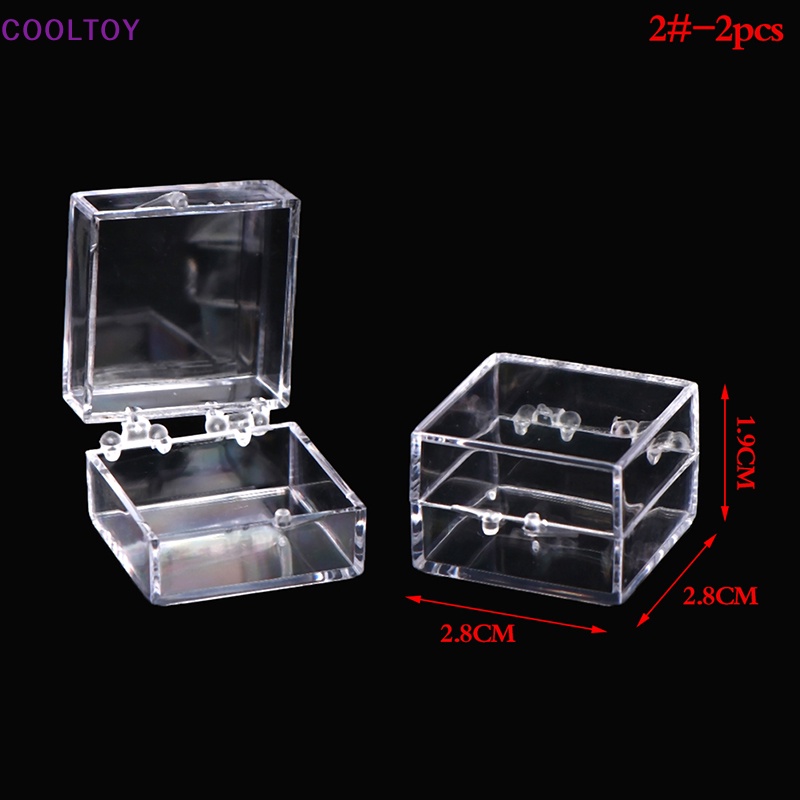 Cooltoy Bộ 2 Hộp Đựng Trang Sức Hình Vuông / Trái Tim Mini Trang Trí Nhà Búp Bê