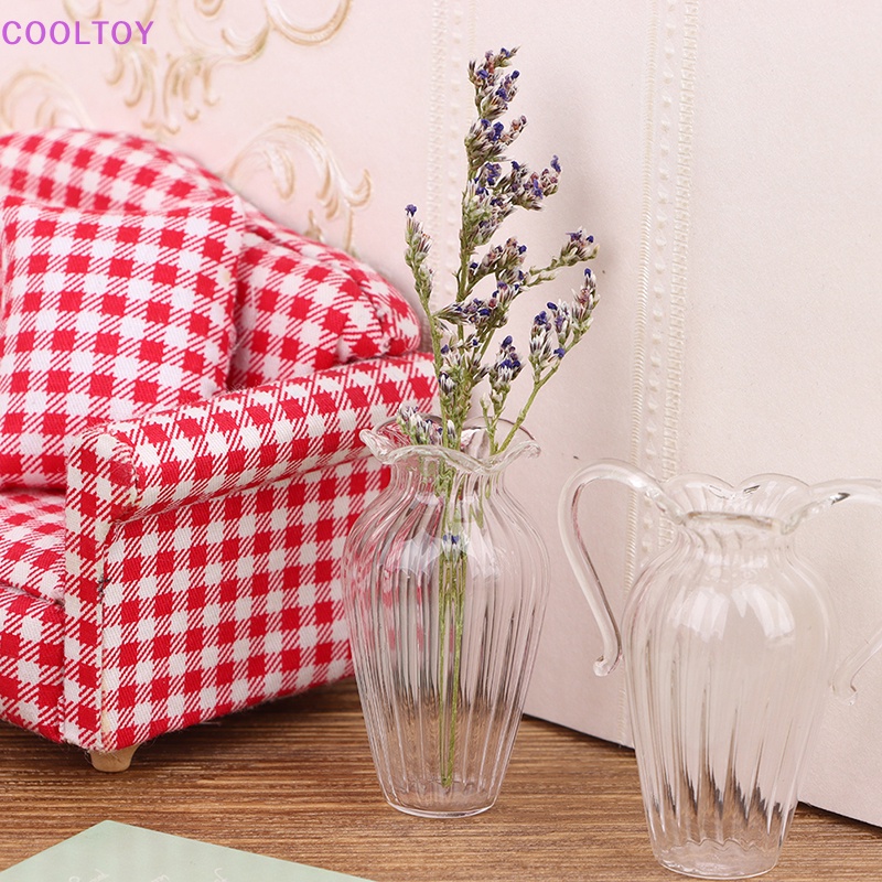 Bình Hoa Thủy Tinh Trong Suốt Tỷ Lệ 1: 12 Dùng Trang Trí Nhà Búp Bê