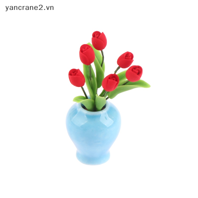 Chậu Hoa Tulip Mini 1: 12 Trang Trí Nhà Búp Bê / Tiểu Cảnh / Nhà Búp Bê / Chậu Cây Cảnh {yancrane2.vn}
