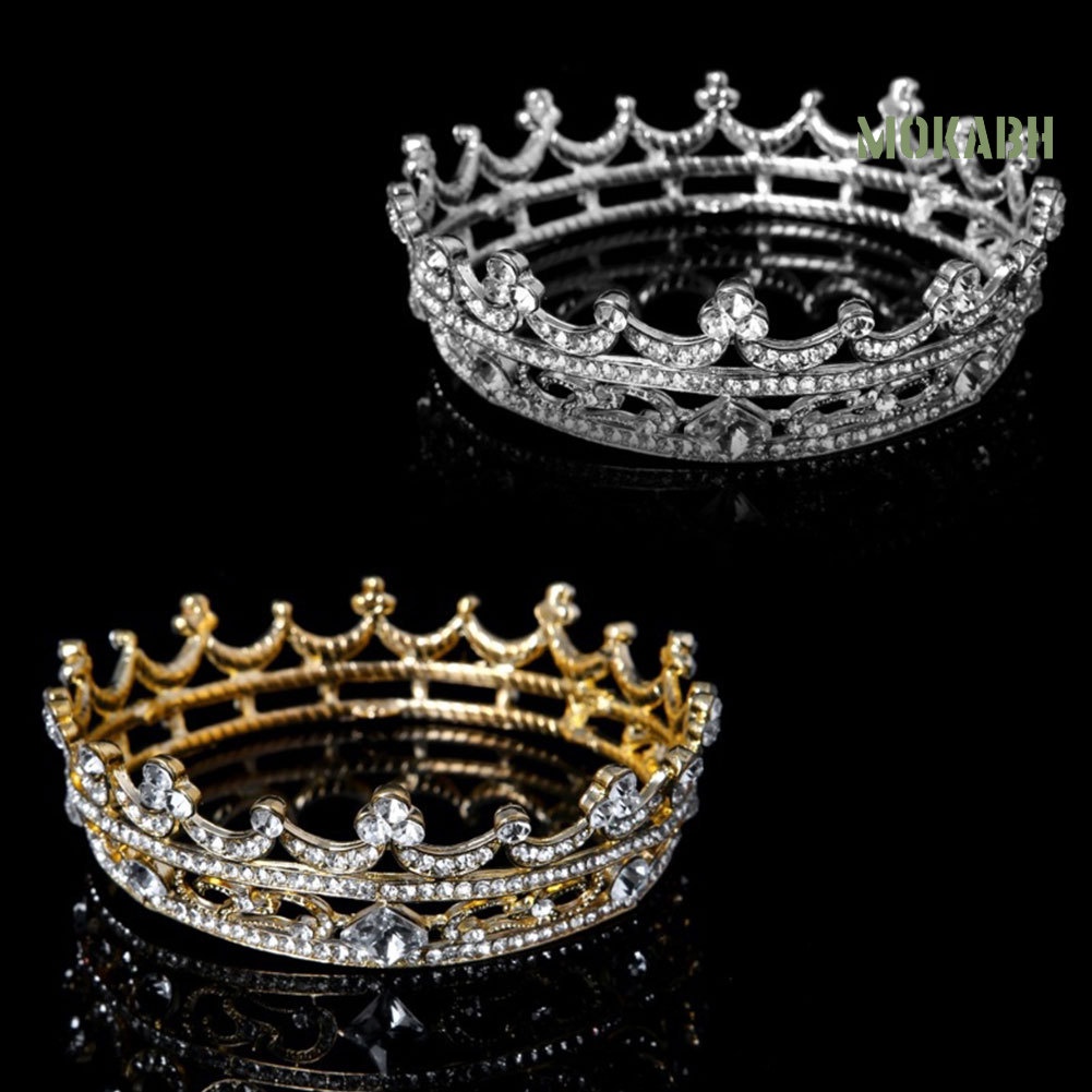 Vương Miện Tròn Đính Đá Toàn Diện Dành Cho Cô Dâu