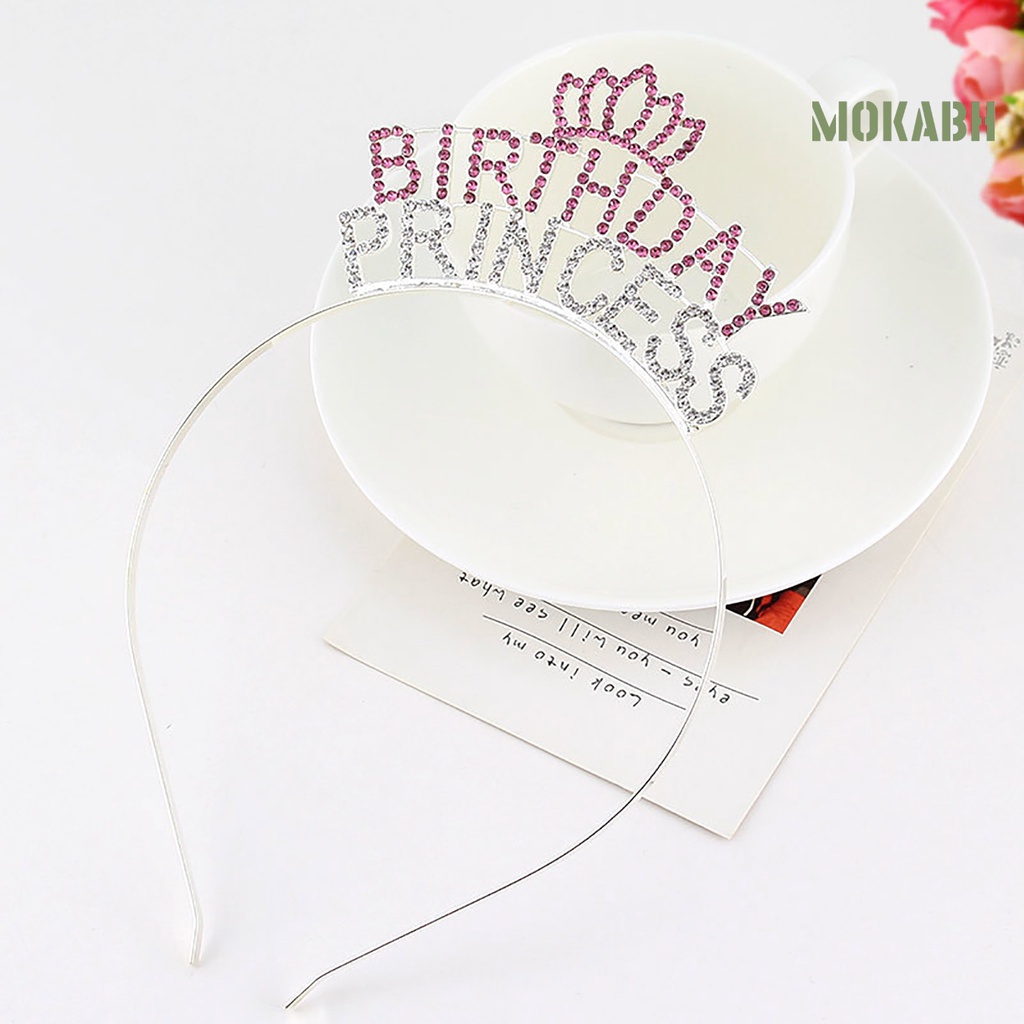 [Mokabh] Vương Miện Công Chúa Đính Đá Co Giãn Đáng Yêu Dành Cho Sinh Nhật Bé Gái