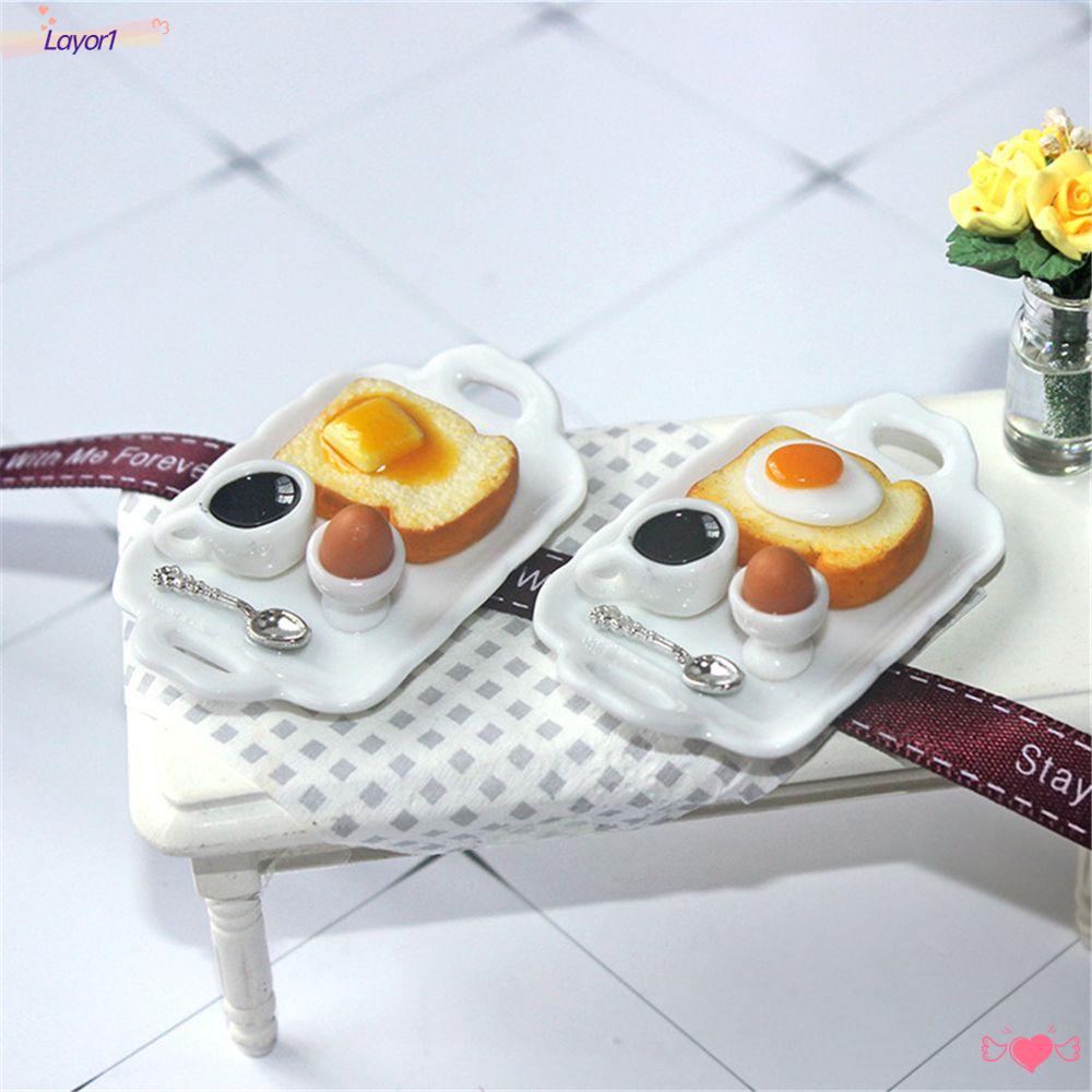 1 Bộ Bữa Sáng Đồ Chơi Búp Bê Gồm Trứng, Khay Và Khay Đựng Thức Ăn Mini Trang Trí Nhà Búp