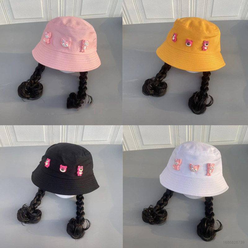 Mũ Xô Chống Nắng Thoáng Khí In Họa Tiết Gấu / Dâu Tây Dễ Thương Thời Trang Mùa Hè Cho Bé