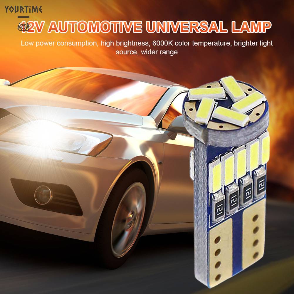 Set 10 Bóng Đèn T10 W5W 12V 6000K Ánh Sáng Trắng Cho Xe Ô Tô