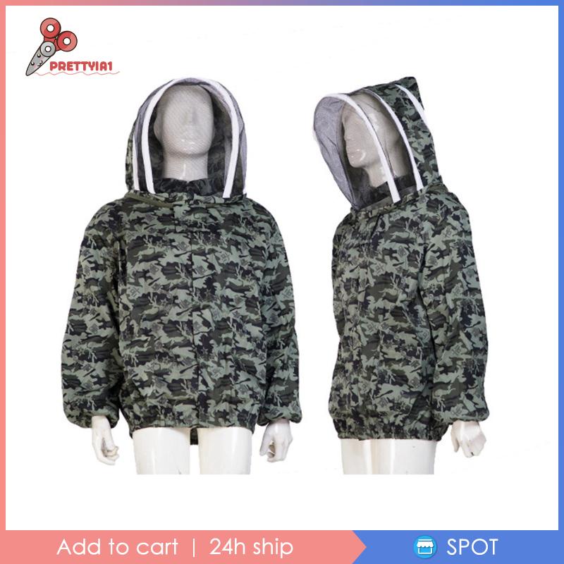 [Prettyia1] Set Áo Khoác Và Mũ Nuôi Ong Cao Cấp Kèm Túi Đựng