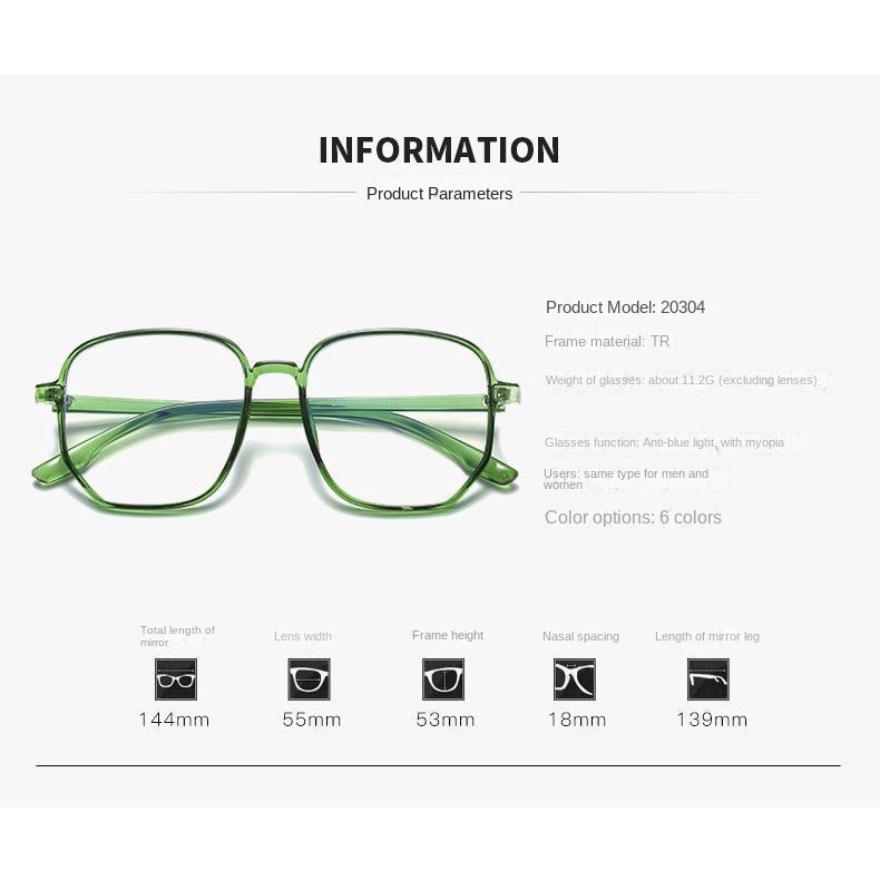 [-0°~-400°Mắt Kính Chống Ánh Sáng Xanh Dành Cho Nam Và Nữ