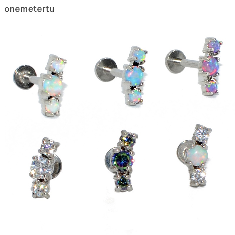 1 Khuyên Tai Dạng Xoắn Ốc Đính Đá Opal Cho Nữ