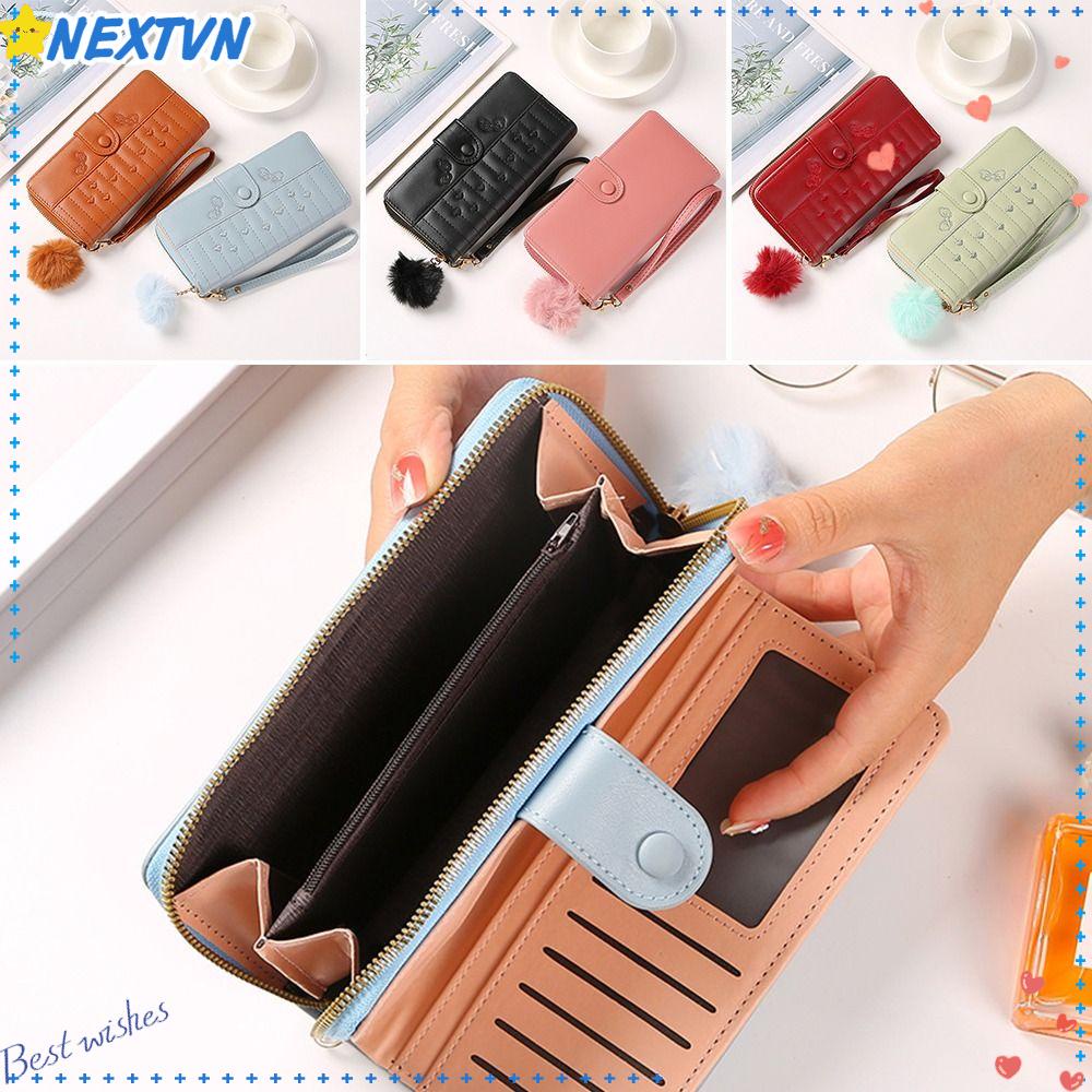 Ví Da Cầm Tay Dáng Dài Có Khóa Kéo Thời Trang Cho Nữ