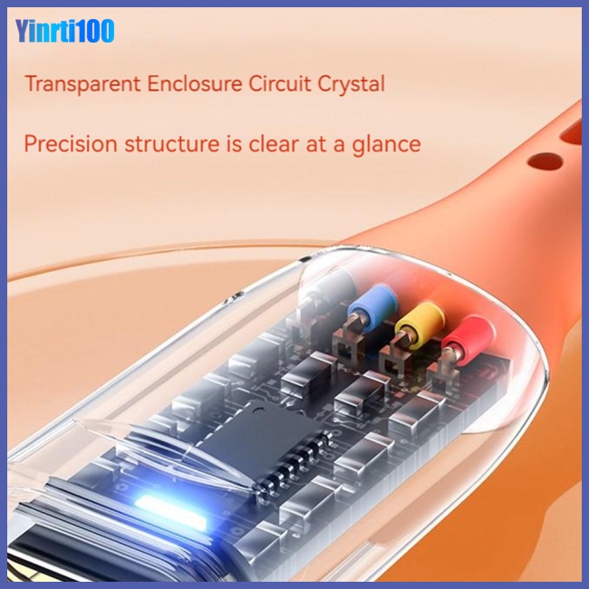 Cáp Sạc Nhanh Yinrti 66w Trong Suốt Có Đèn Cho Huawei 1m Type-c 6a