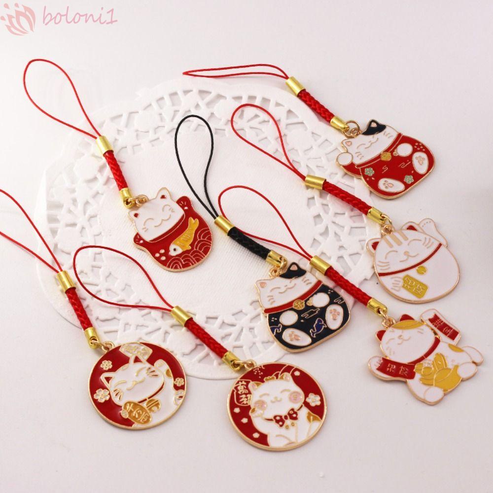 Móc Khóa Điện Thoại / Chìa Khóa Hình Mèo May Mắn Chống Rơi Thông Dụng