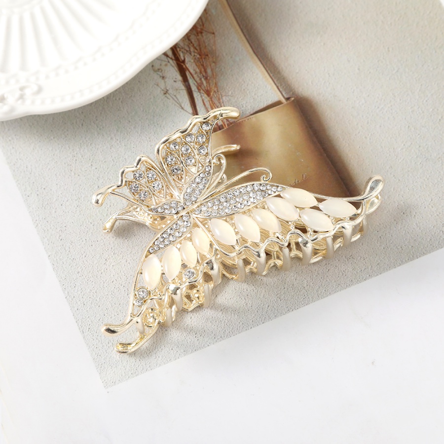 Kẹp Tóc Hình Bướm Đính Đá Và Ngọc Trai Thanh Lịch