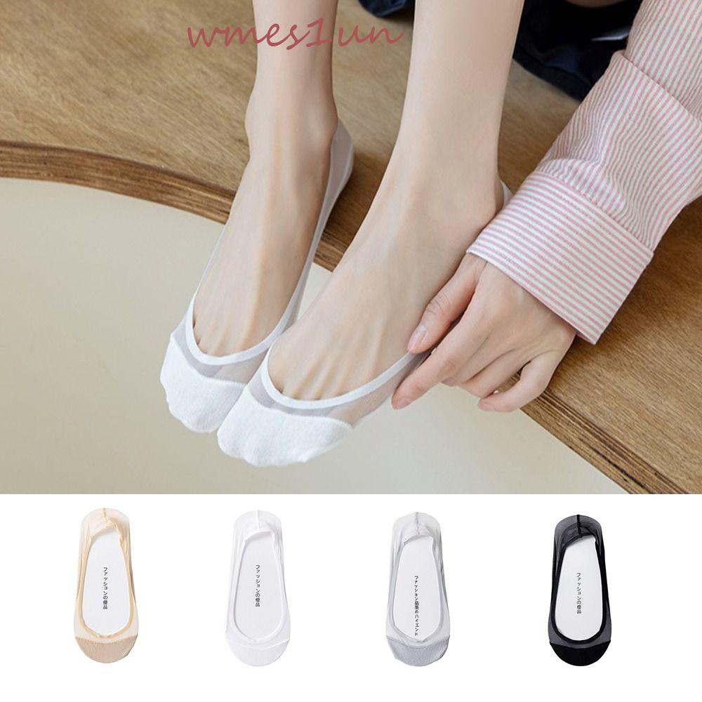 Vớ Cotton Gel Silica Trong Suốt Thoáng Khí WMES15H Phong Cách Hàn Quốc Cho Nữ