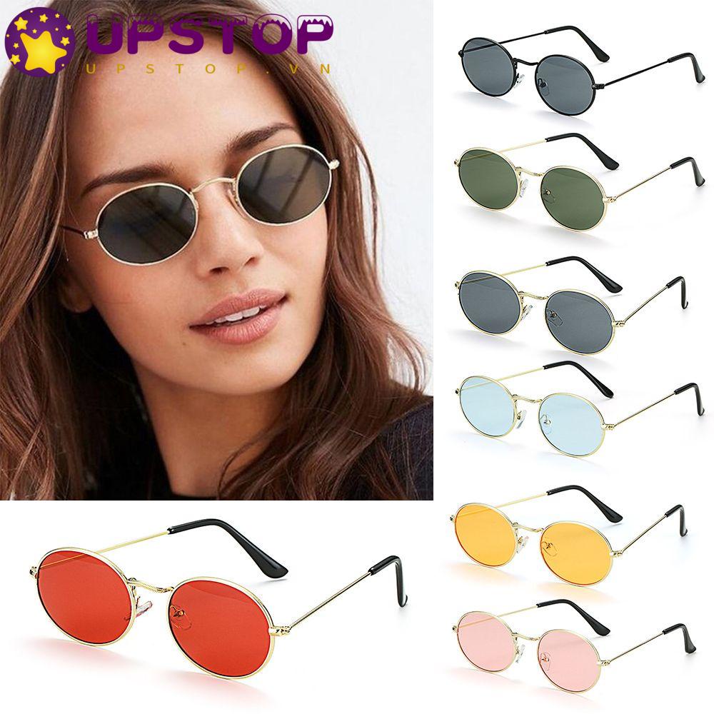 Kính Mát Gọng Oval Kim Loại Chống Tia UV400 Thời Trang