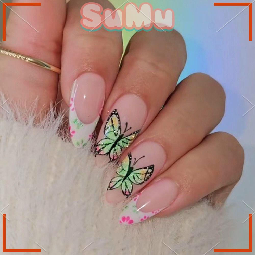 Set 24 Móng Tay Giả Có Thể Tháo Rời Diy