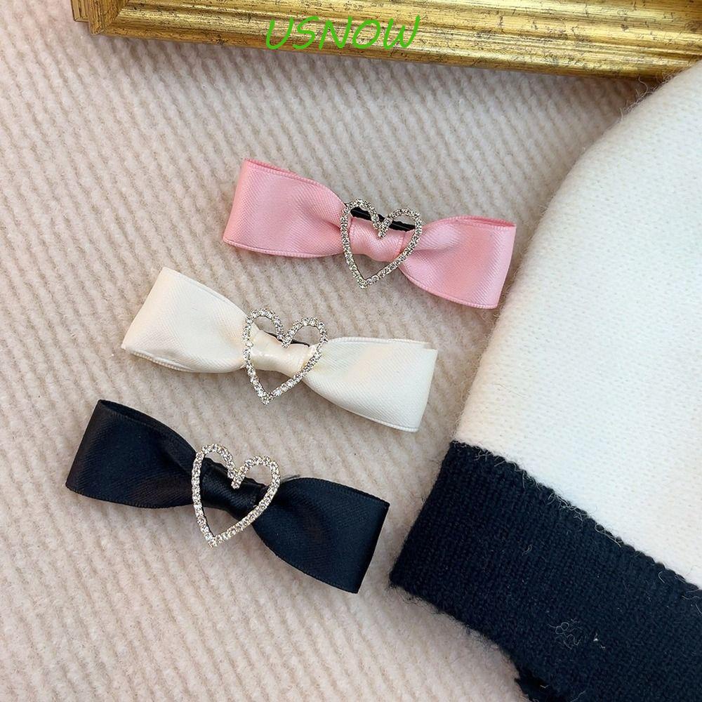 Kẹp Tóc Nơ Họa Tiết Trái Tim Khoét Rỗng Phong Cách Lolita Dễ Thương Cho Nữ