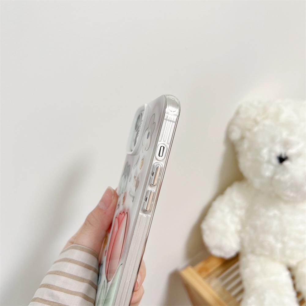 Ốp Điện Thoại TPU Mềm Trong Suốt Chống Sốc Hình Hoa Tulip Cho iPhone 14 13 12 11Pro Max