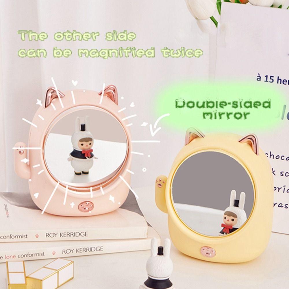 Gương Trang Điểm Hai Mặt Kèm Giá Đỡ Cọ Trang Điểm DIY