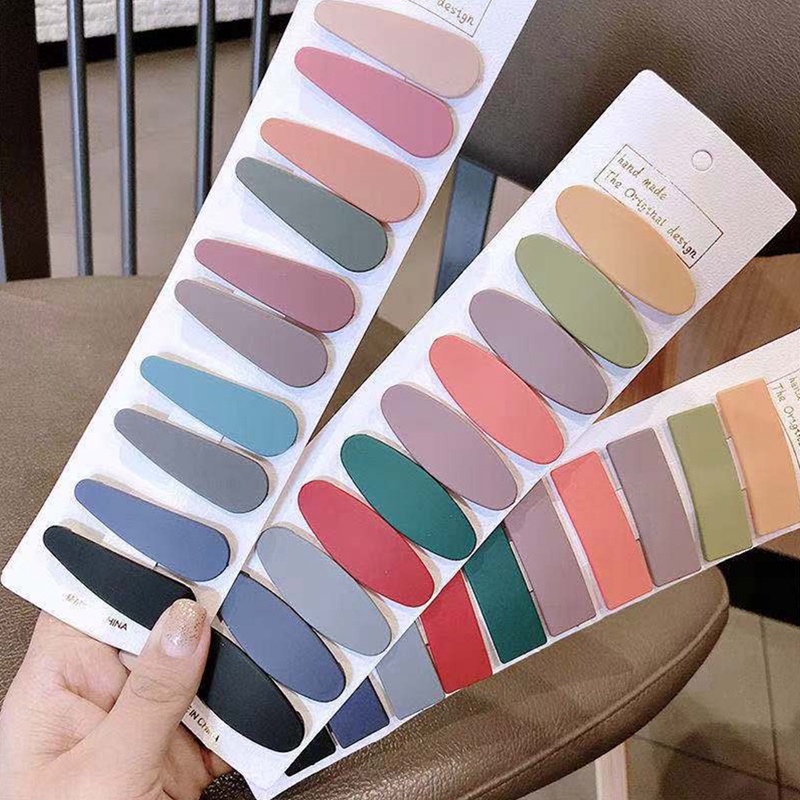 Ygt Set 10 Kẹp Tóc Nữ Màu Trơn Họa Tiết Hình Học Thời Trang