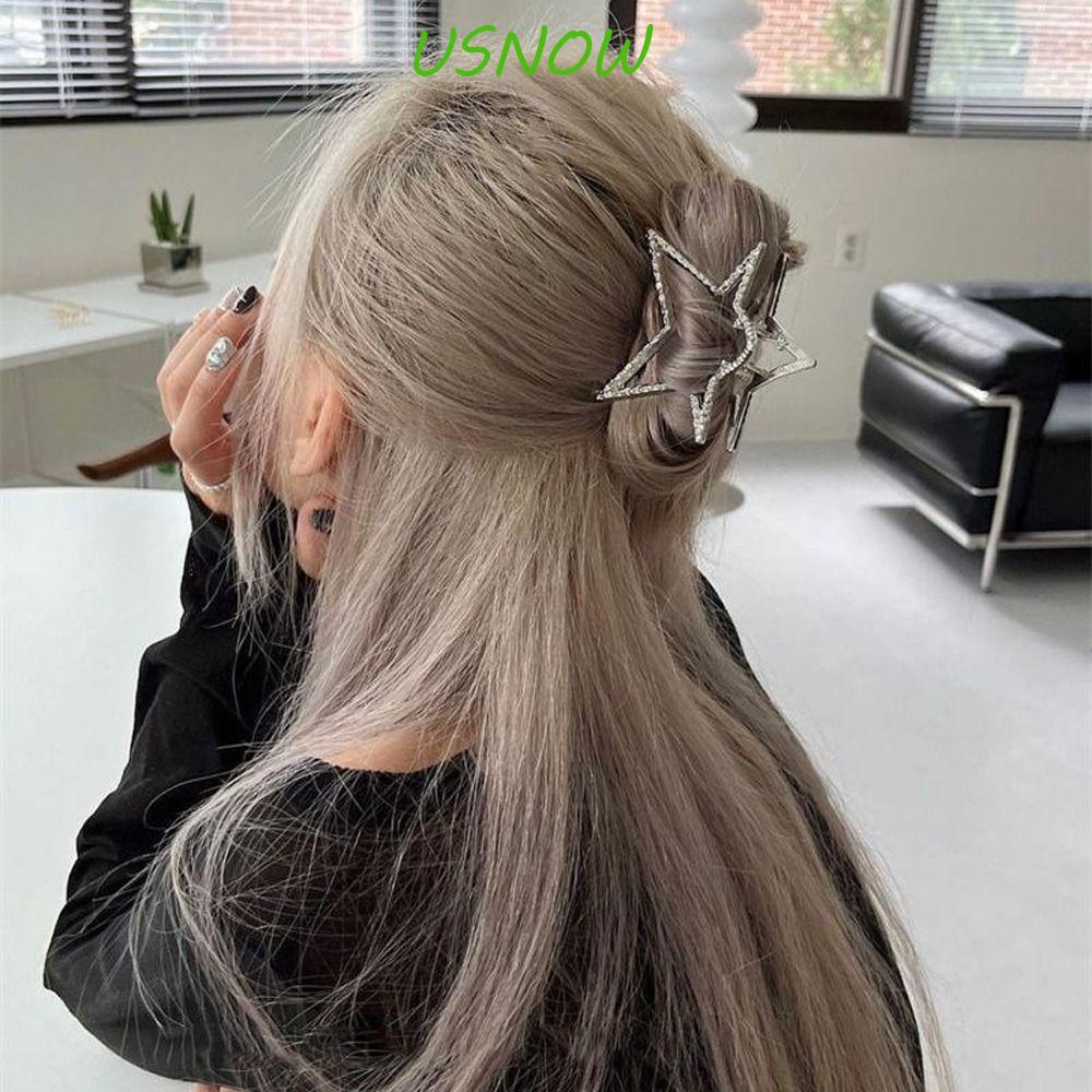 Kẹp Tóc Đuôi Ngựa Cỡ Lớn Hình Ngôi Sao Rỗng Đơn Giản Thanh Lịch Cho Nữ