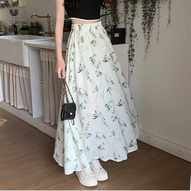 Chân Váy Chữ A Lưng Cao Co Giãn In Họa Tiết Graffiti Thời Trang Mùa Hè Mới Cho Nữ