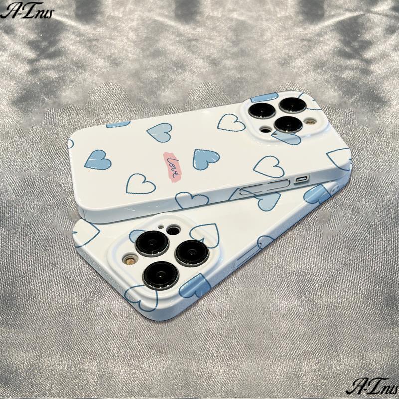 Ốp Điện Thoại Nền Trắng Chống Sốc Màu Xanh Dương 6In13 plus iPhone12 78 14pro IE4U