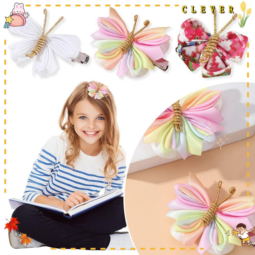 Kẹp Tóc Hình Nơ Màu Trơn Hợp Thời Trang Cho Bé Gái