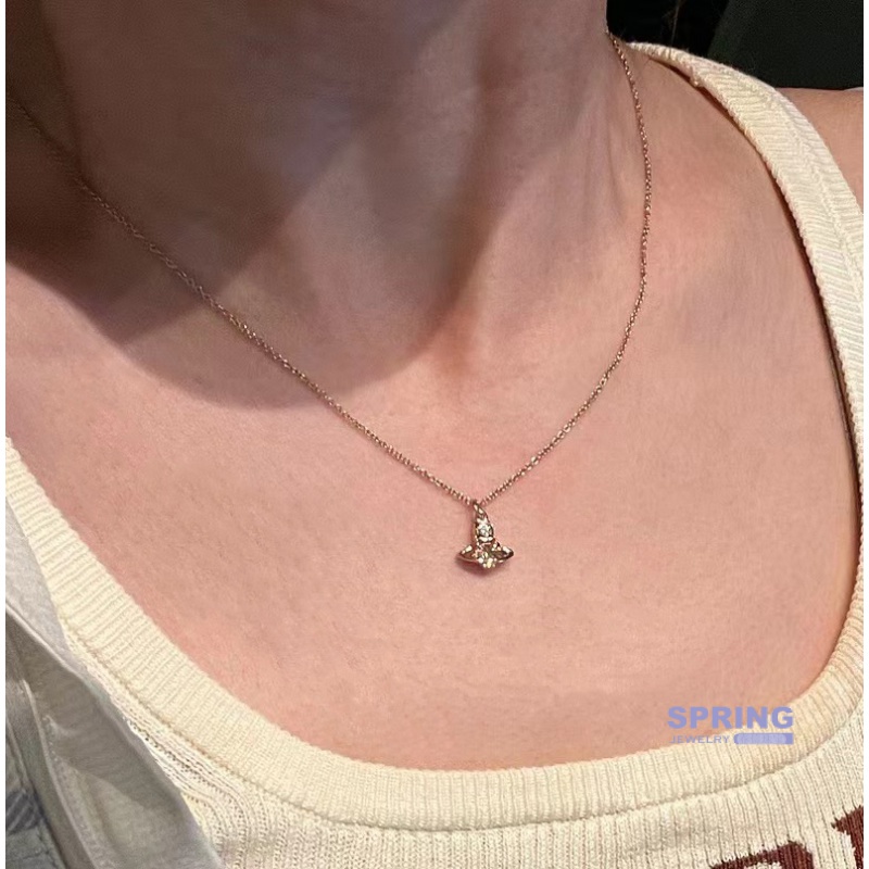 DÂY CHUYỀN VIVIENNE- WESTWOOD  925 Mặt Trái Tim Đính Đá Pha Lê Tím Phong Cách Mới Seiko WESTWOOD VIVIWEEN925